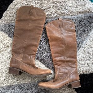 Brown Leather Knee-High Boots